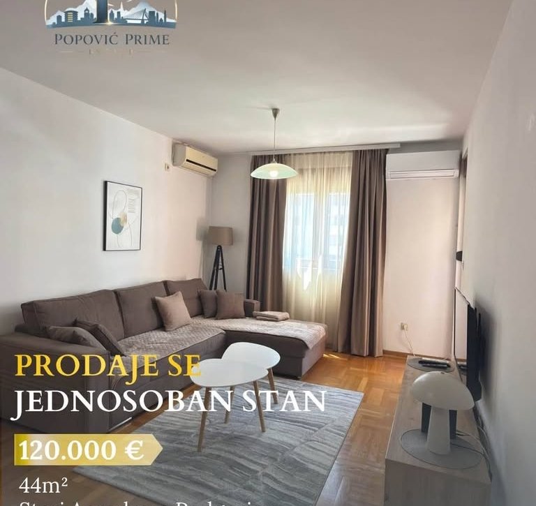PRODAJE SE JEDNOSOBAN STAN | 44m² | 120.000€ – STARI AERODROM, PODGORICA