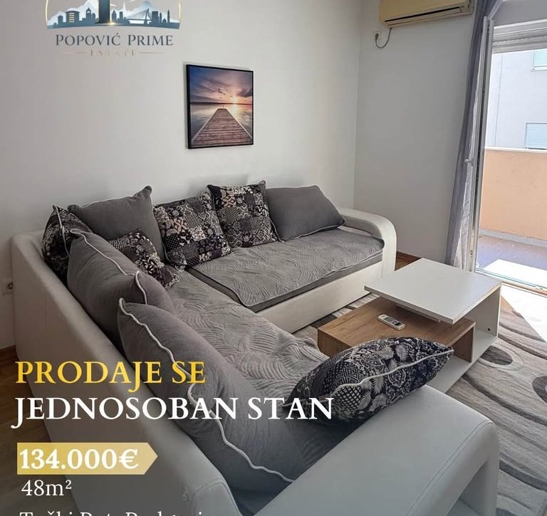 PRODAJE SE JEDNOSOBAN STAN | 48m² | 134.000€ – TUŠKI PUT, PODGORICA